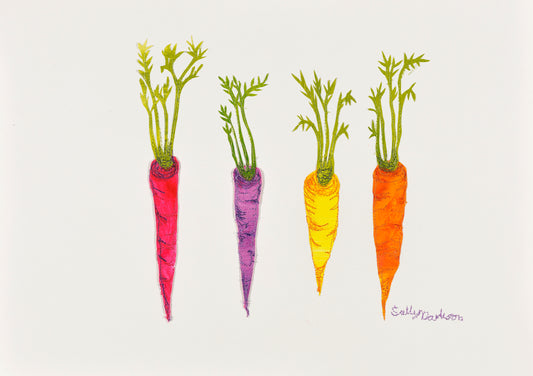 4 Carrots, pink,purple,yellow orange