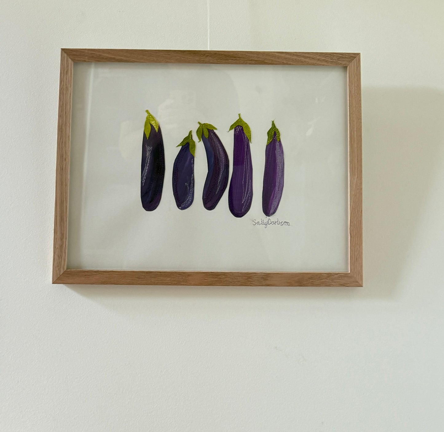 5 Eggplants - framed